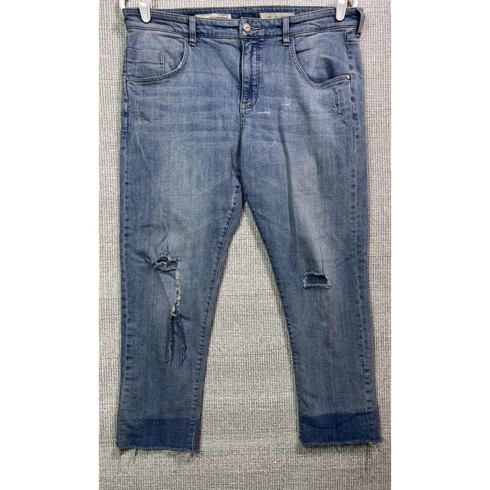 Anthropologie Pilcro and the Letterpress Jeans EM Raw Two-Tone Hem Distressed 32